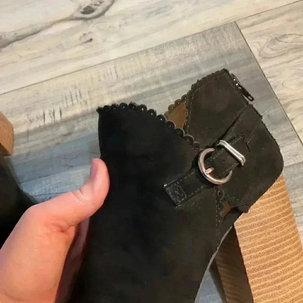 Maurice black peep toe black ankle boots size 8.5 - Picture 6 of 16
